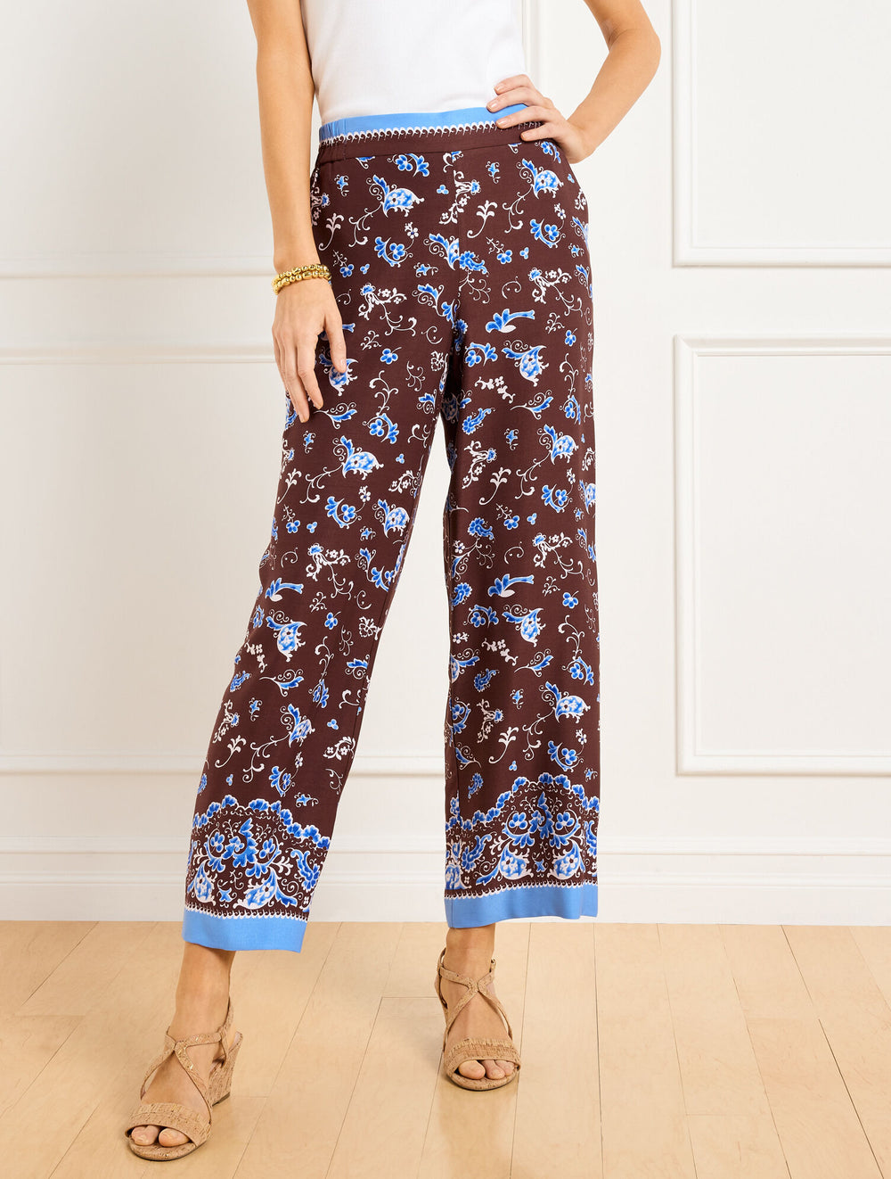 WIDE CROP PULL-ON PANTS - SPLENDID SWIRLS | Talbots discount