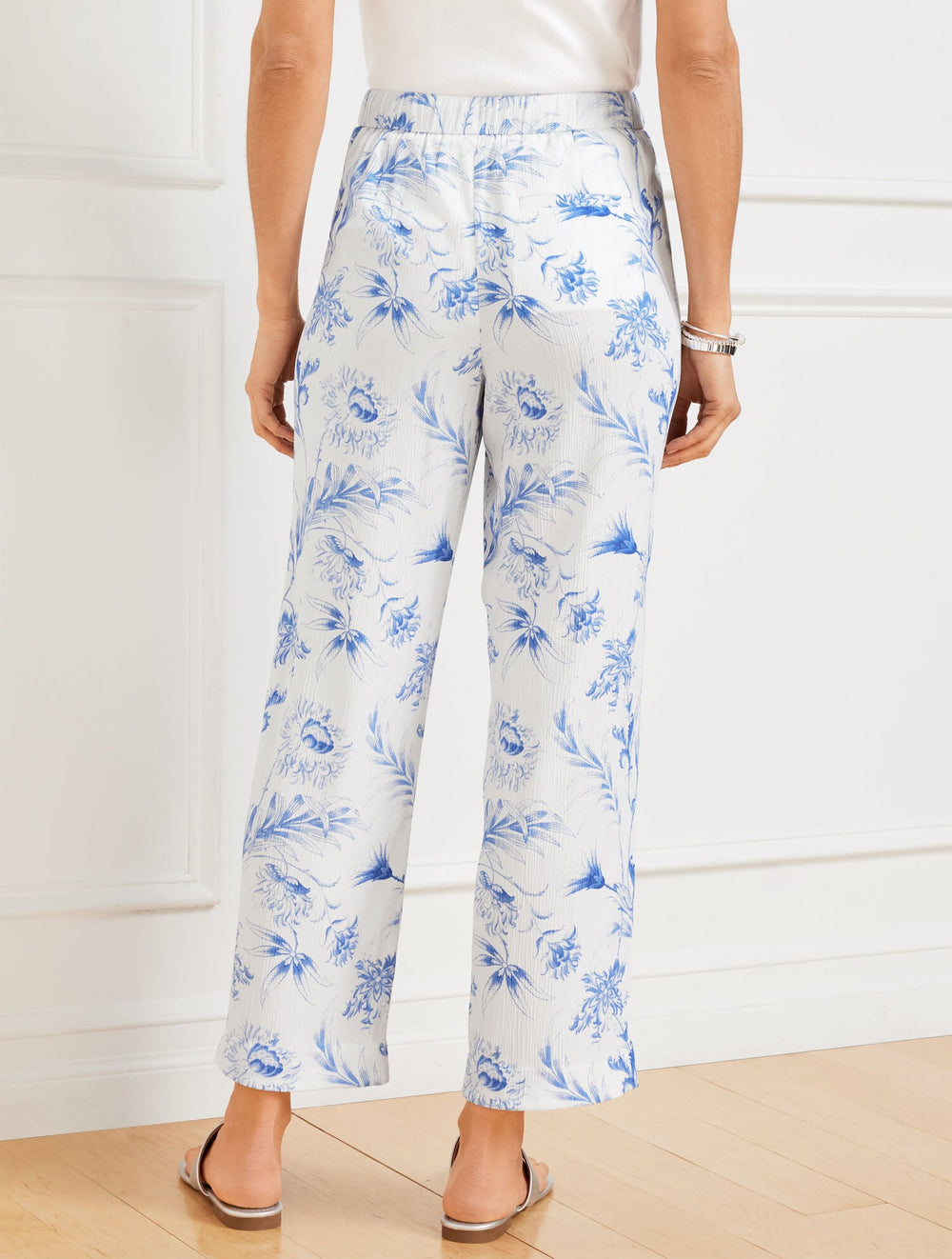 STRAIGHT ANKLE PANTS - OCEAN FLORA | Talbots US