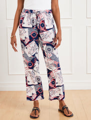 STRAIGHT ANKLE PULL-ON PANTS - CÔTE D’AZUR | Talbots near me