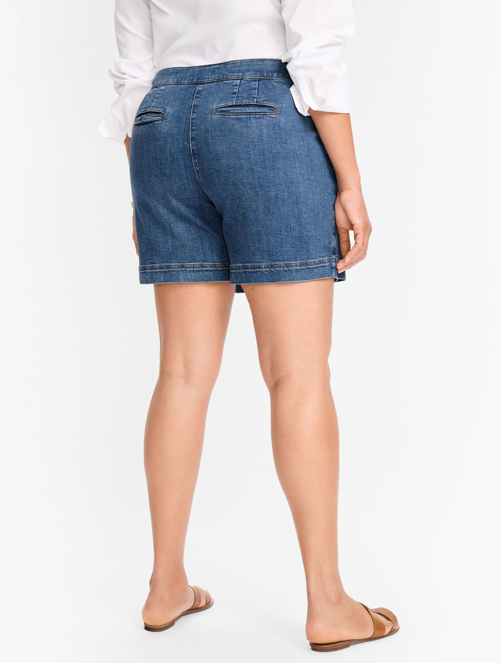 PLUS EXCLUSIVE SUMMERWEIGHT DENIM SKORT - ALESSIA WASH | Talbots US