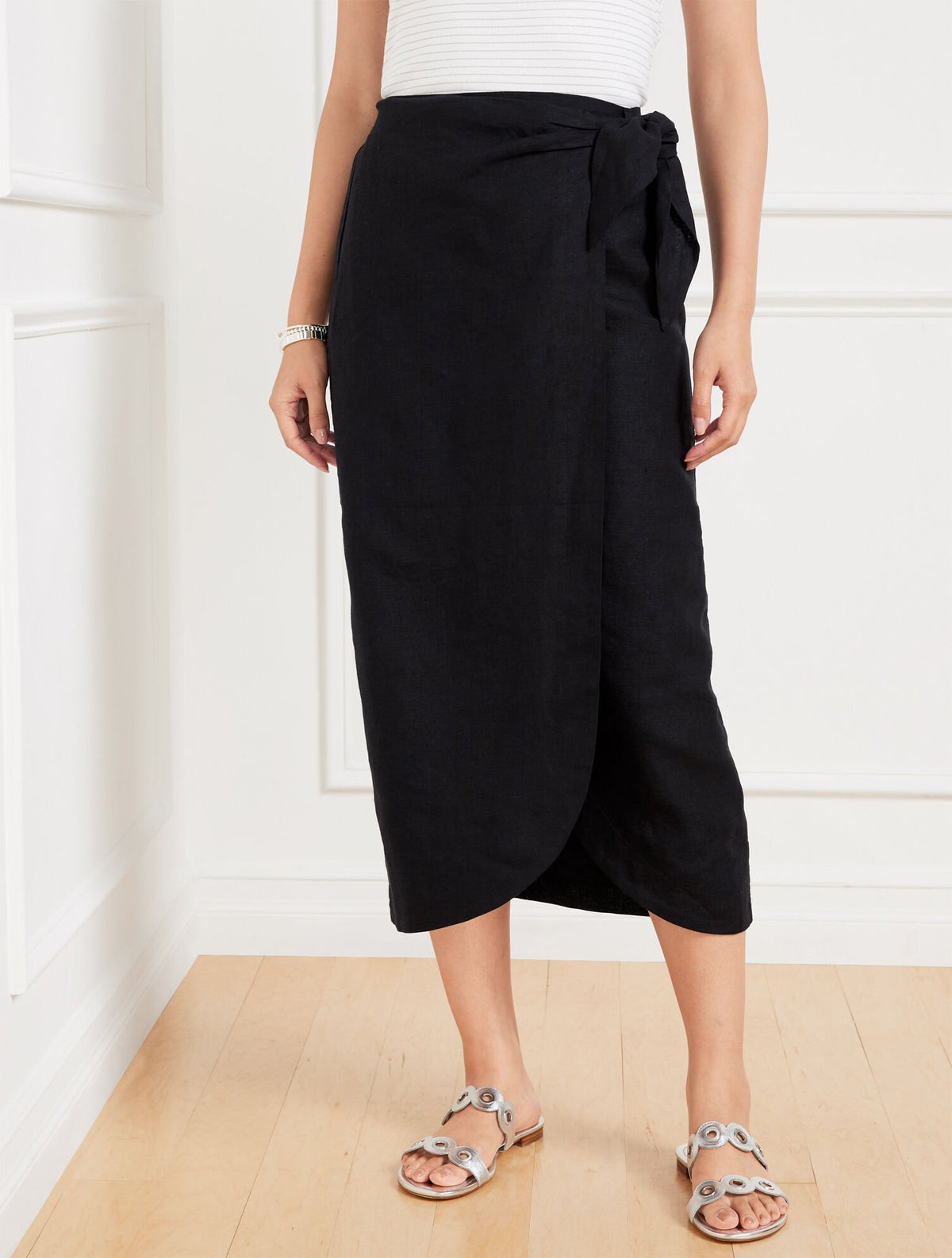 TULIP HEM LINEN MIDI SKIRT | Talbots near me