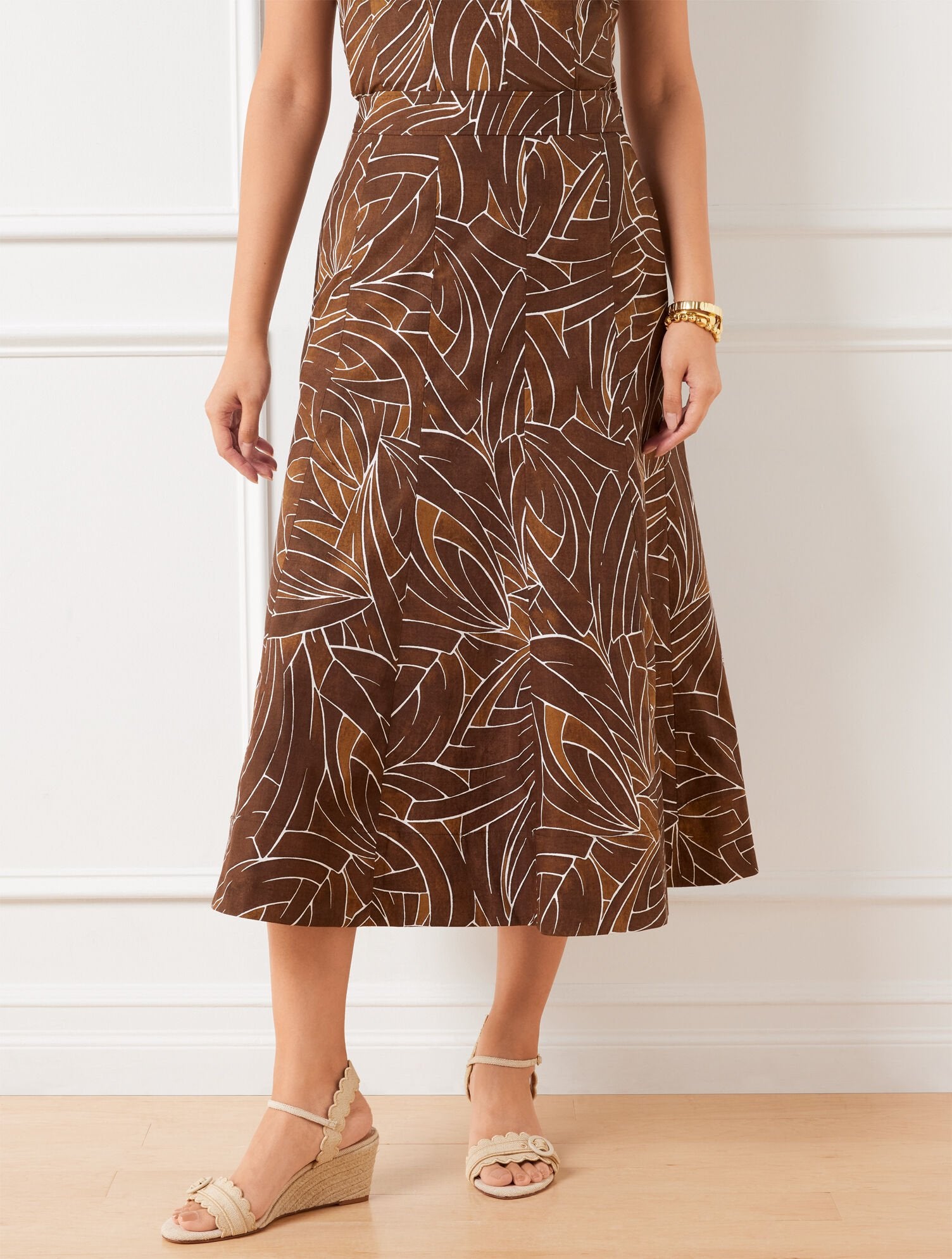 MODERN POPLIN SEAMED MIDI SKIRT - LIVELY LINES | Talbots for sale
