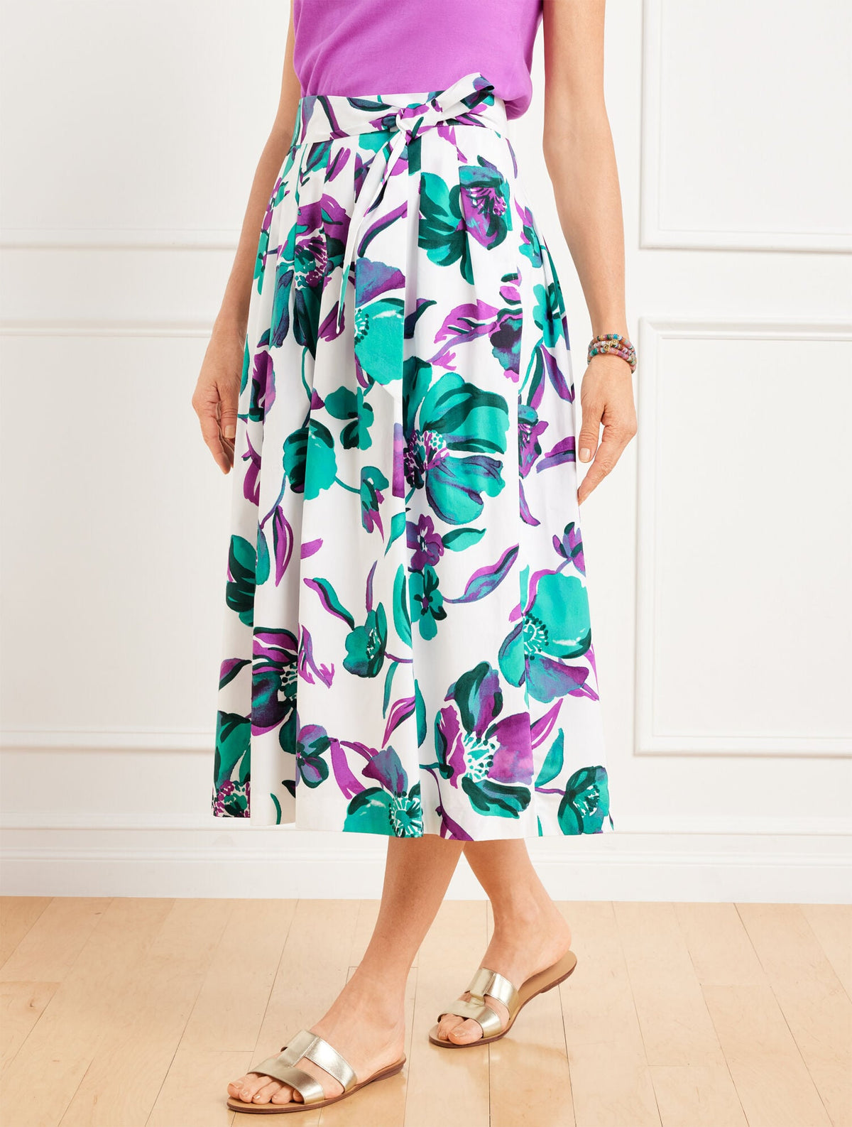 PIPER PLEATED SKIRT - PAINTED BLOOMS | Talbots on sale