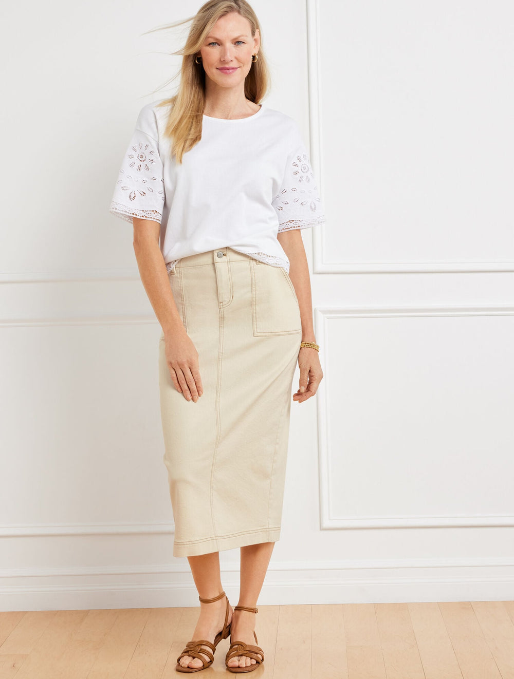 DENIM MIDI SKIRT | Talbots for sale