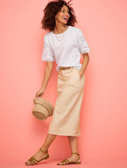 DENIM MIDI SKIRT | Talbots for sale