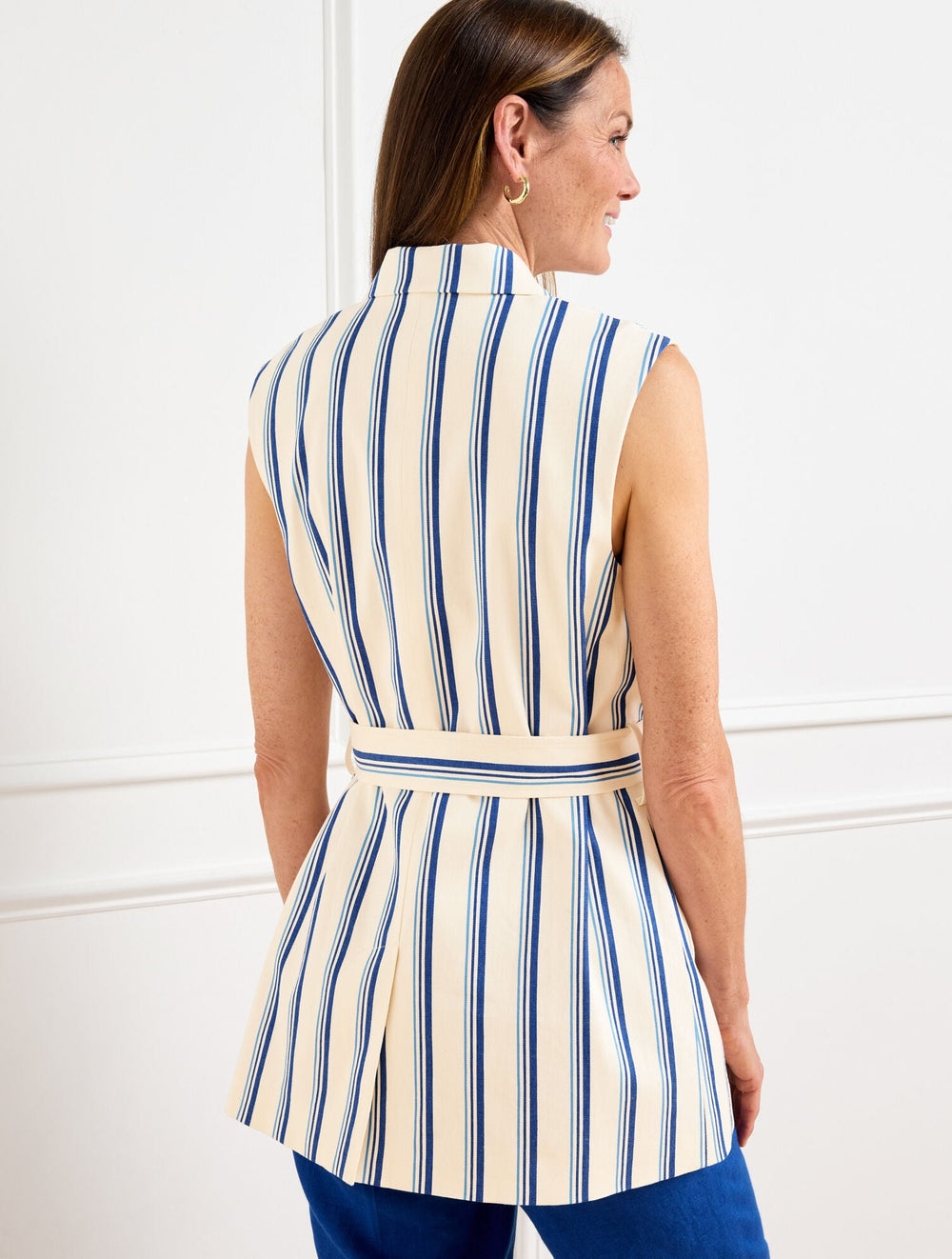 BELTED VEST - BEACH STRIPE | Talbots online
