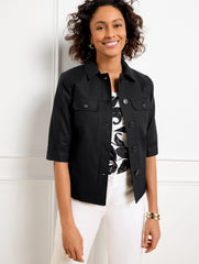 SLUB TWILL JACKET | Talbots discount