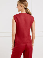 CLASSIC LINEN SHORT VEST | Talbots US