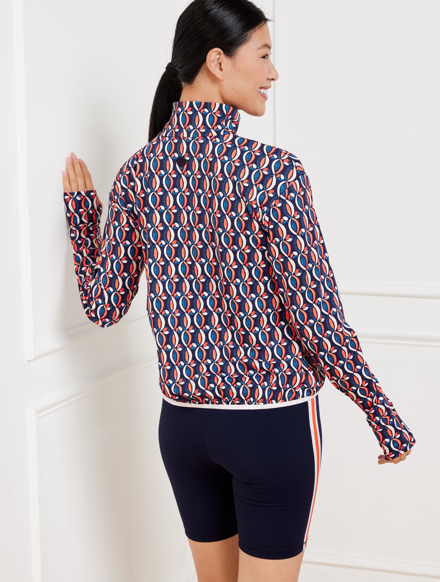 PERFORMANCE INTERLOCK HALF-ZIP PULLOVER - PINWHEEL GEO | Talbots near me