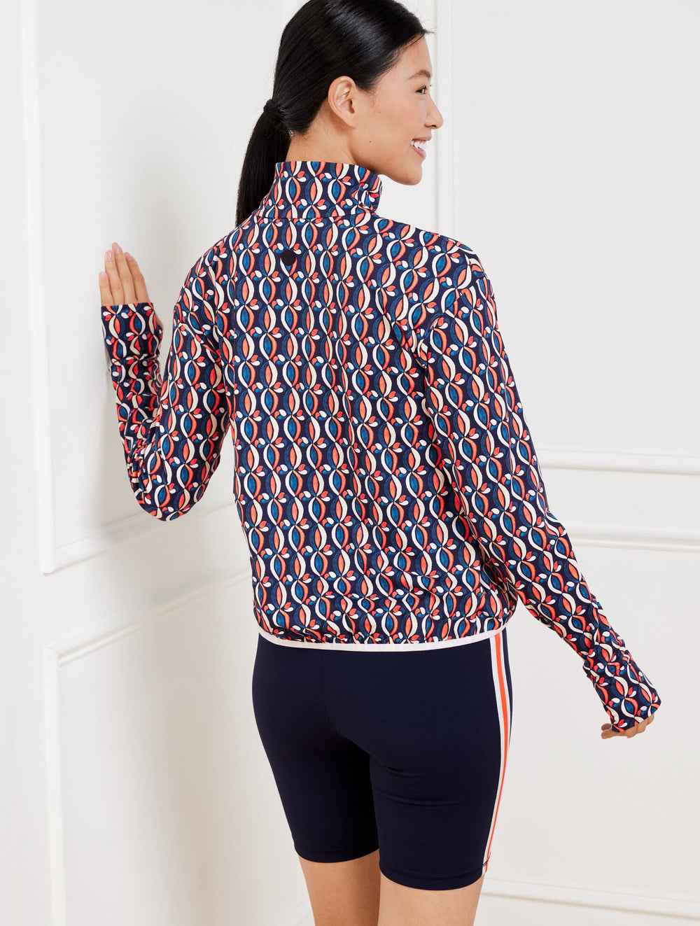 PERFORMANCE INTERLOCK HALF-ZIP PULLOVER - PINWHEEL GEO | Talbots near me