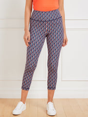 PERFORMANCE INTERLOCK CAPRI LEGGINGS - PINWHEEL GEO | Talbots near me