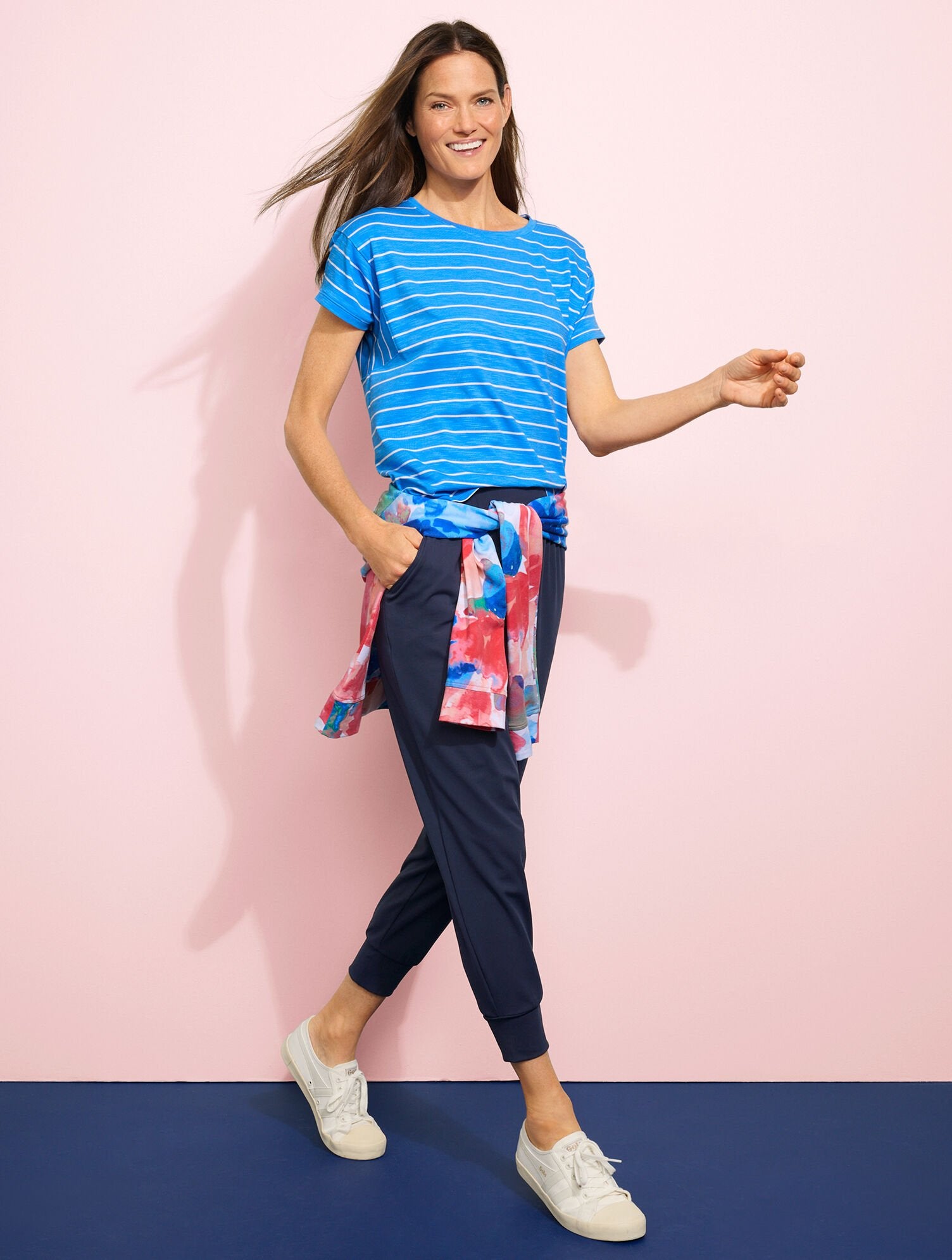 SUPERSOFT SLUB CREWNECK TEE - BASELINE STRIPE | Talbots US