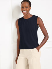 LIGHTWEIGHT WOVEN STRETCH TANK - LASER CUT | Talbots US