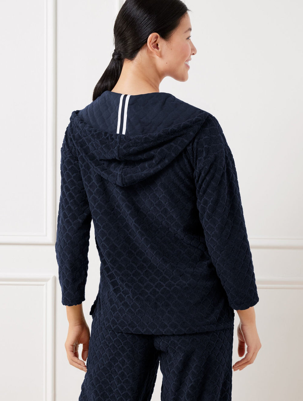 TOWEL TERRY HOODED PULLOVER - SEASHELL | Talbots for sale