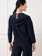 TOWEL TERRY HOODED PULLOVER - SEASHELL | Talbots for sale