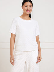 TOWEL TERRY CREWNECK TEE - SEASHELL | Talbots on sale