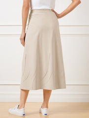 LIGHTWEIGHT WOVEN STRETCH MIDI SKIRT - LASER CUT | Talbots outlet