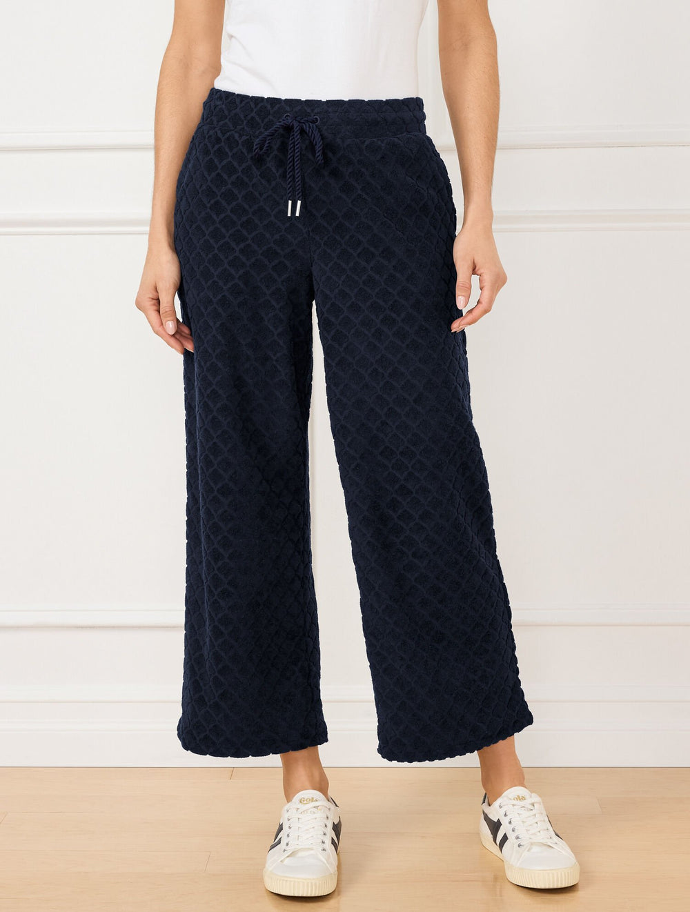 WIDE LEG TOWEL TERRY PANTS - SEASHELL | Talbots online