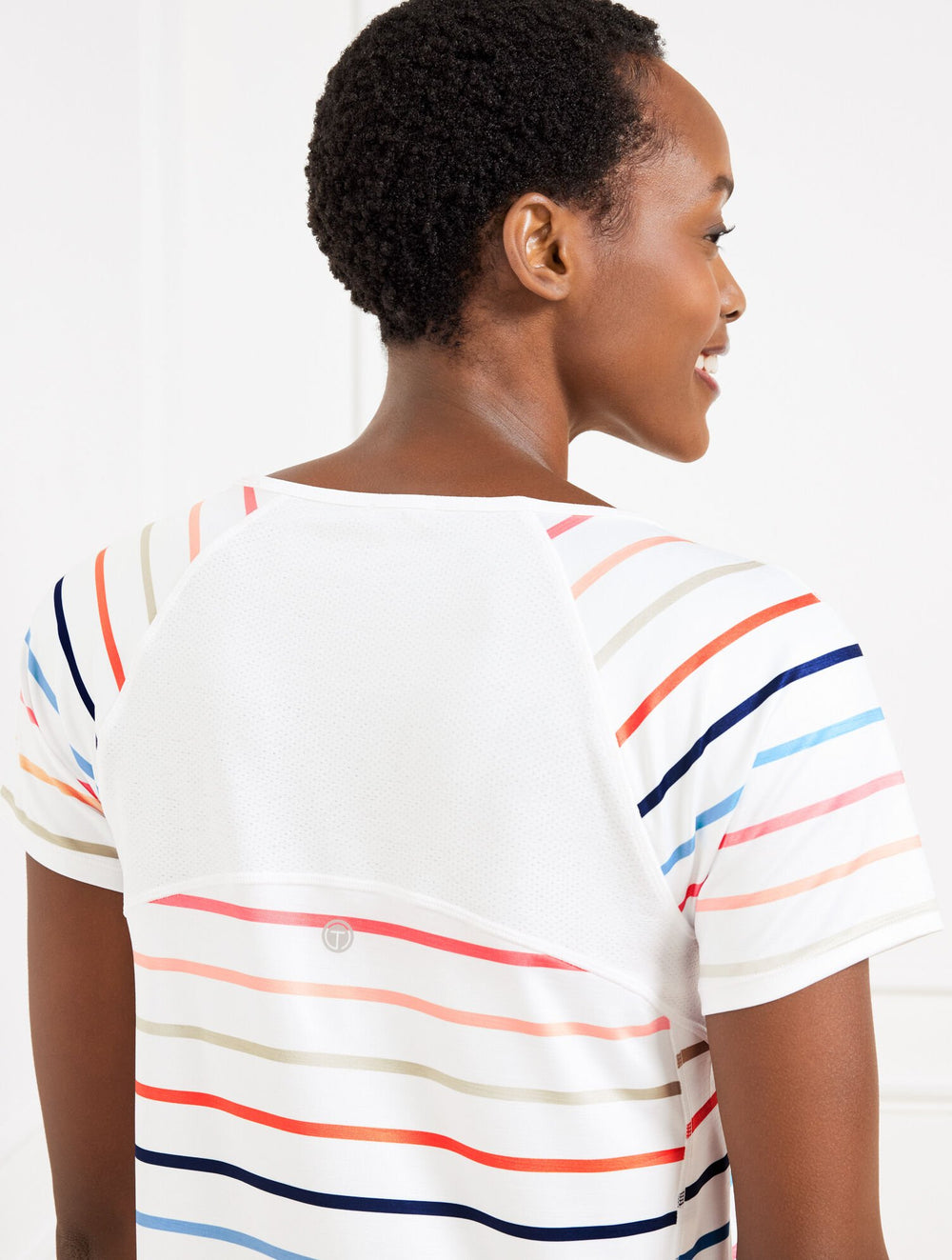 COOL SLUB ACTIVE SHORT SLEEVE TEE - MATCH STRIPE | Talbots for sale