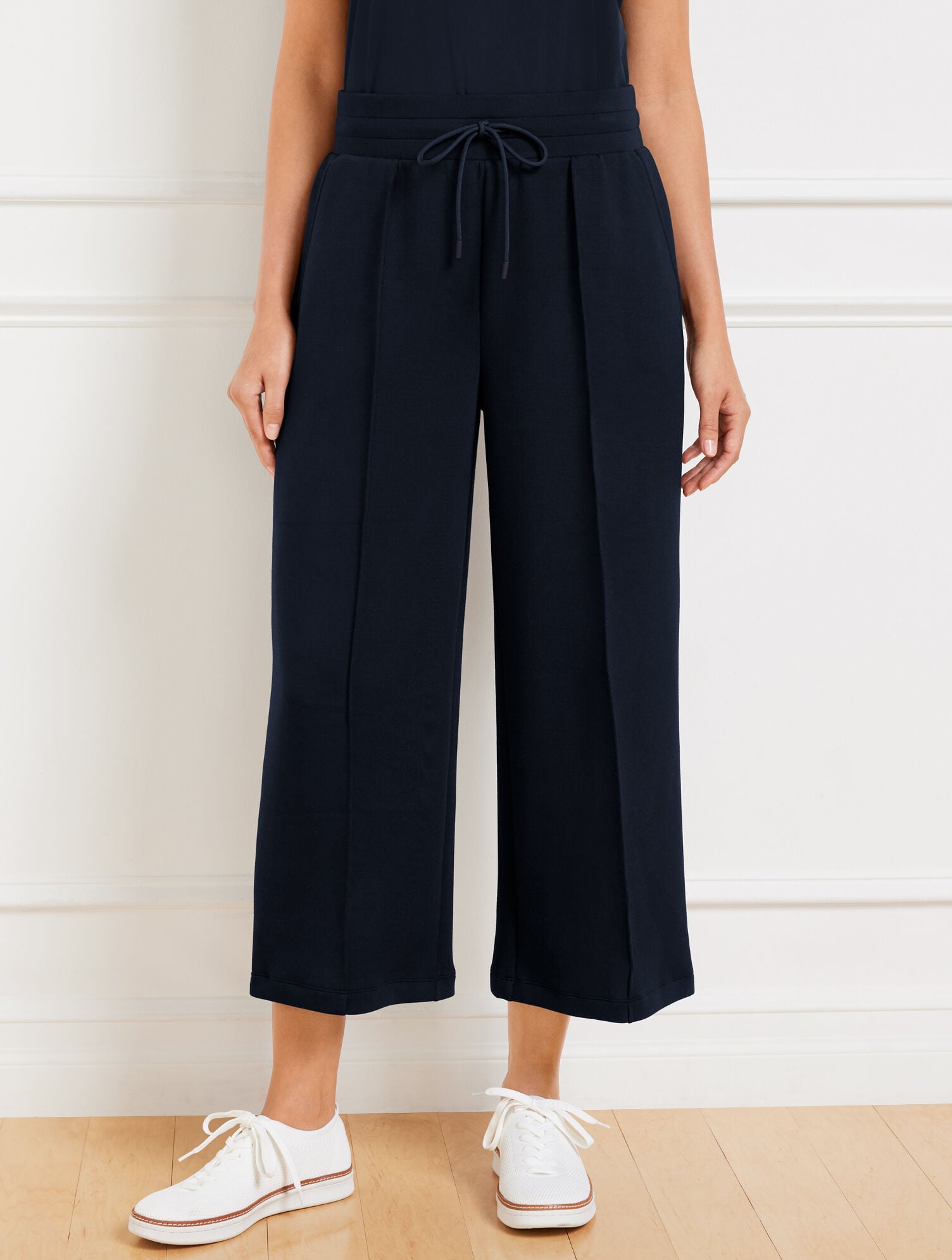 AIRKNIT STRETCH WIDE CROP PANTS | Talbots on sale