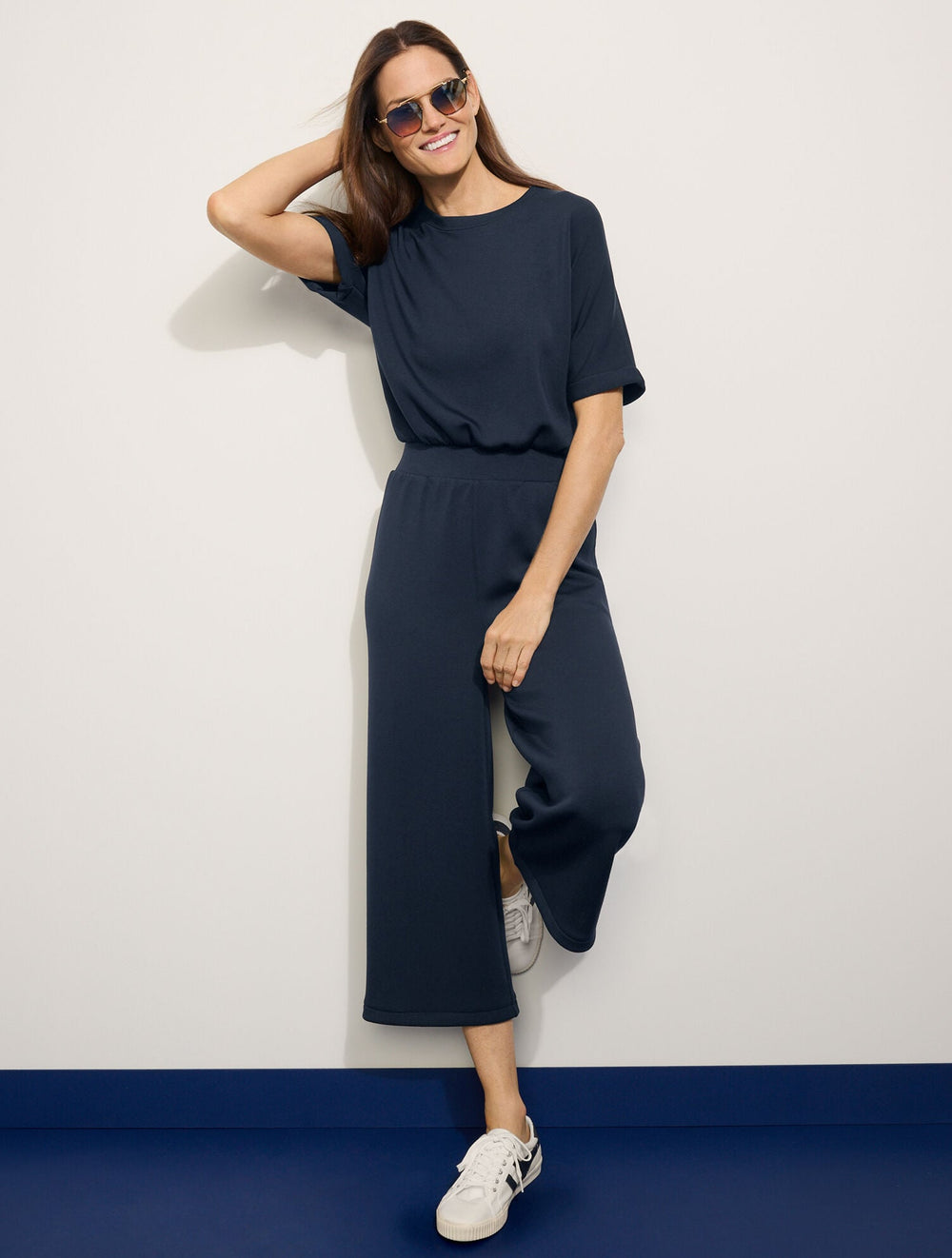 AIRKNIT STRETCH CREWNECK JUMPSUIT | Talbots online