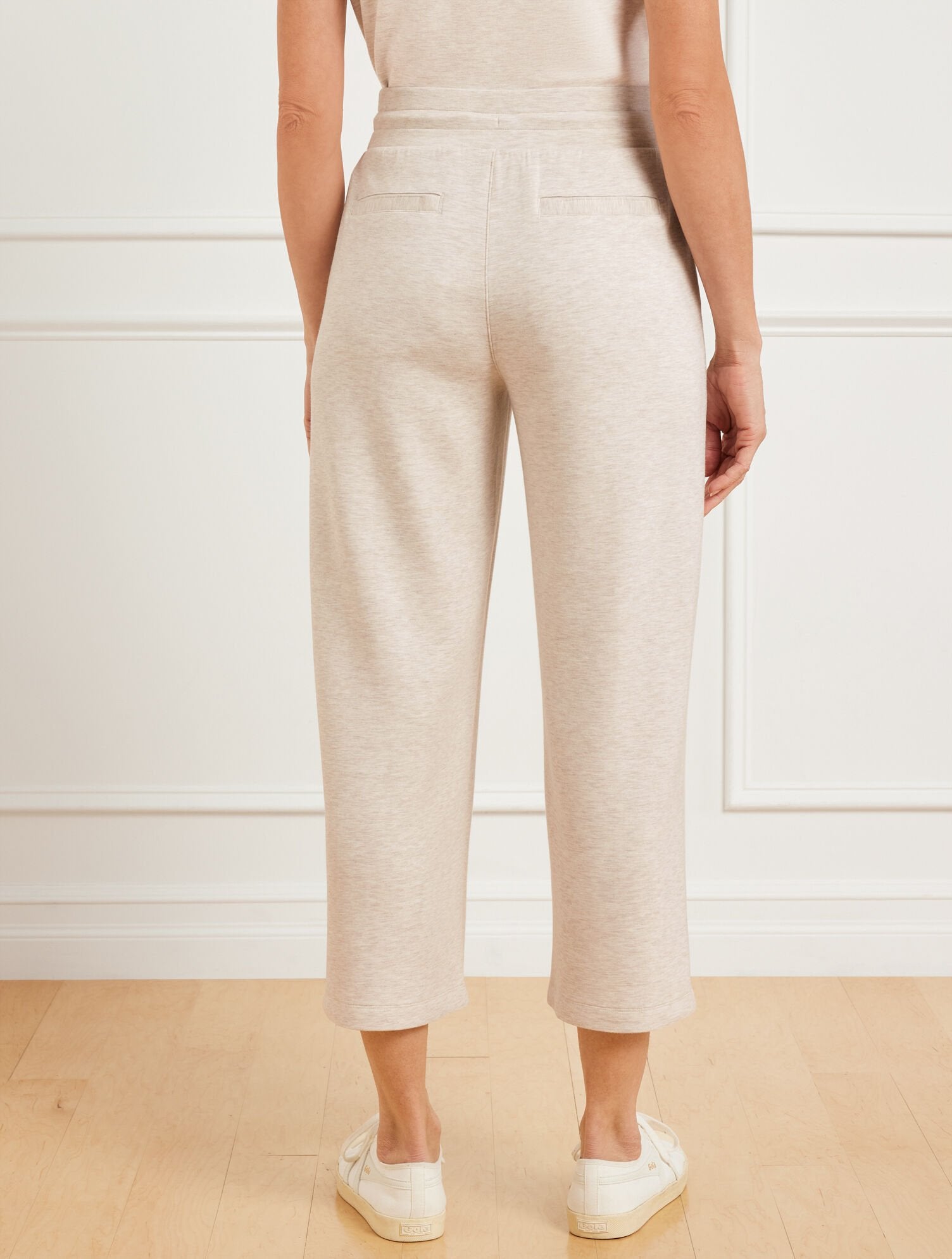 AIRKNIT STRETCH WIDE CROP PANTS - HEATHERED | Talbots outlet