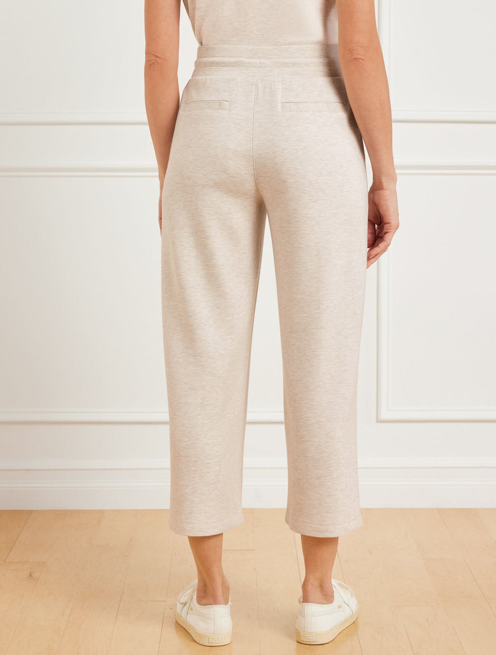 AIRKNIT STRETCH WIDE CROP PANTS - HEATHERED | Talbots outlet