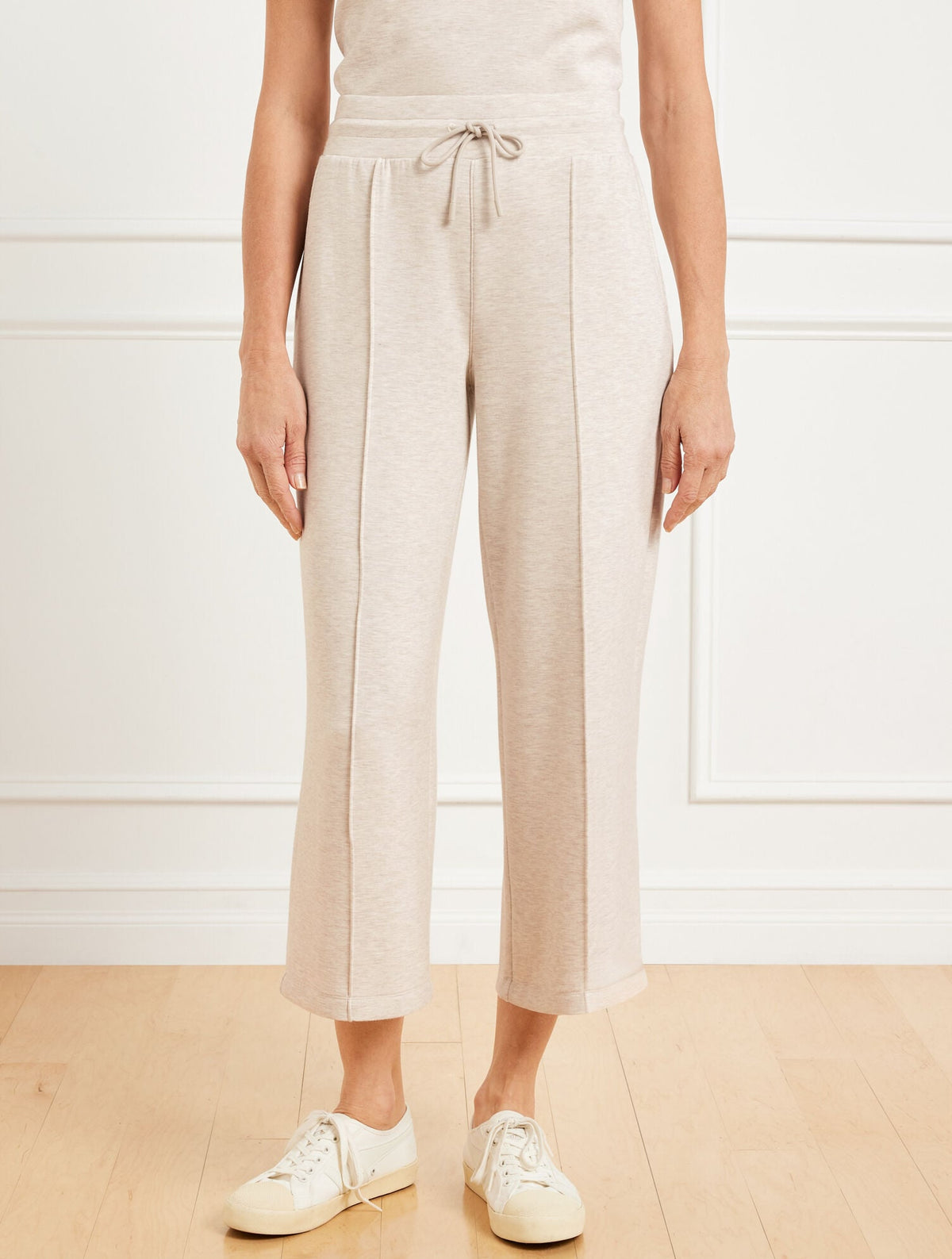 AIRKNIT STRETCH WIDE CROP PANTS - HEATHERED | Talbots outlet