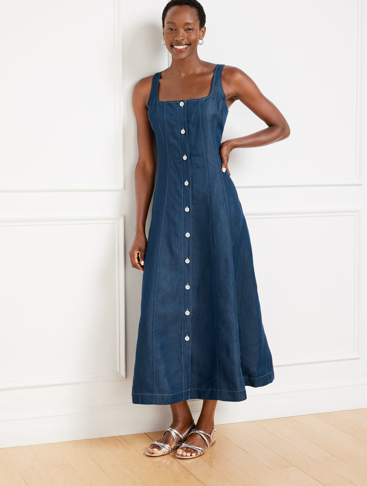 SEAM DETAIL FIT & FLARE DRESS | Talbots sale