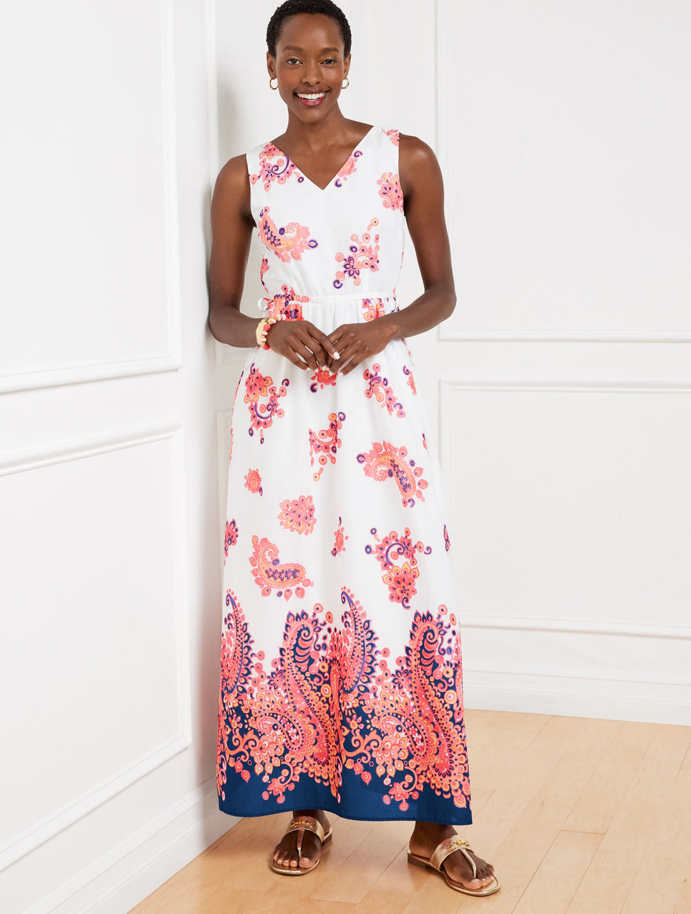 SIDE TIE MAXI DRESS - FLORAL PAISLEY | Talbots online