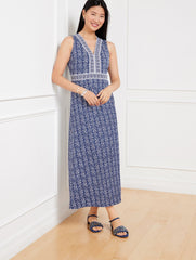 EFFORTLESS JERSEY MAXI DRESS - PRETTY MEDALLION | Talbots US