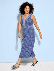 EFFORTLESS JERSEY MAXI DRESS - PRETTY MEDALLION | Talbots US