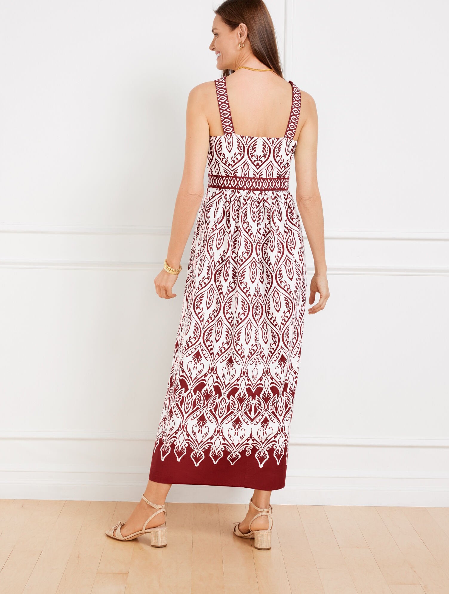 MODERN POPLIN FIT & FLARE DRESS - BOHEMIAN MEDALLION | Talbots near me