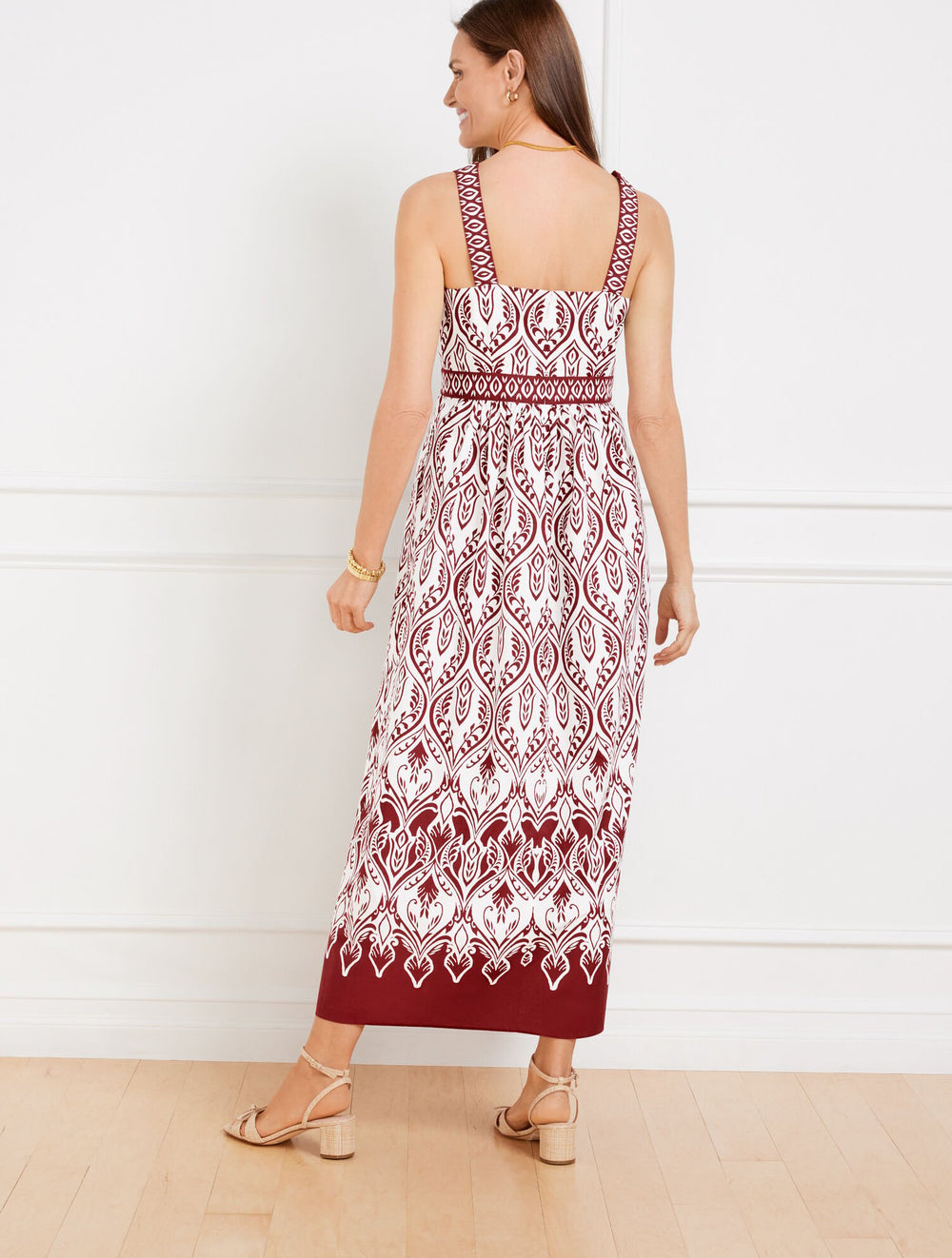 MODERN POPLIN FIT & FLARE DRESS - BOHEMIAN MEDALLION | Talbots near me