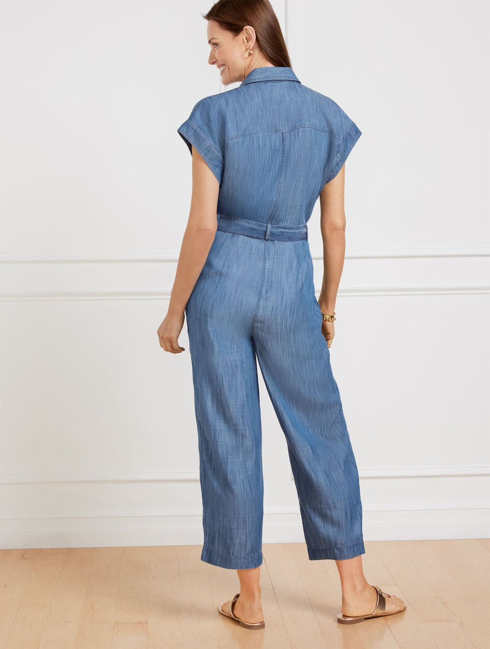 DENIM TIE WAIST JUMPSUIT - SIESTA WASH | Talbots near me