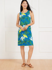 SLEEVELESS SHIFT JERSEY DRESS - BIRDS OF PARADISE | Talbots online