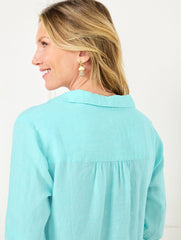 LONG SLEEVE LINEN KAFTAN SHIRTDRESS | Talbots on sale