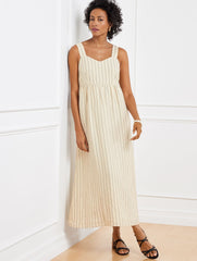 SLEEVELESS LINEN MAXI DRESS - RIVIERA STRIPE | Talbots outlet