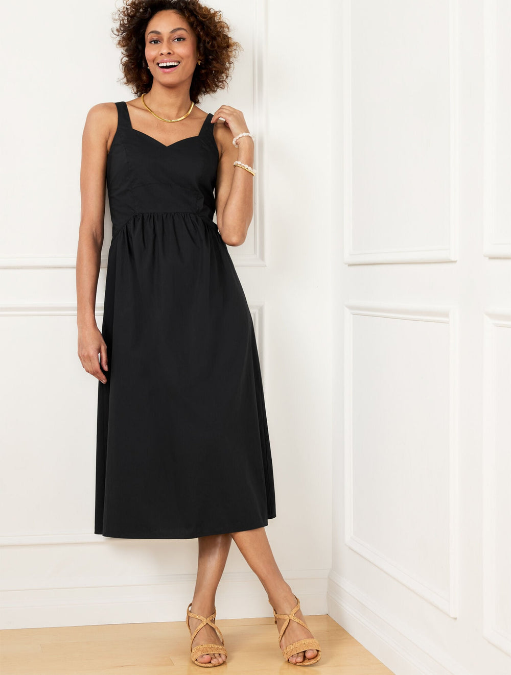 MODERN POPLIN FIT & FLARE DRESS | Talbots online