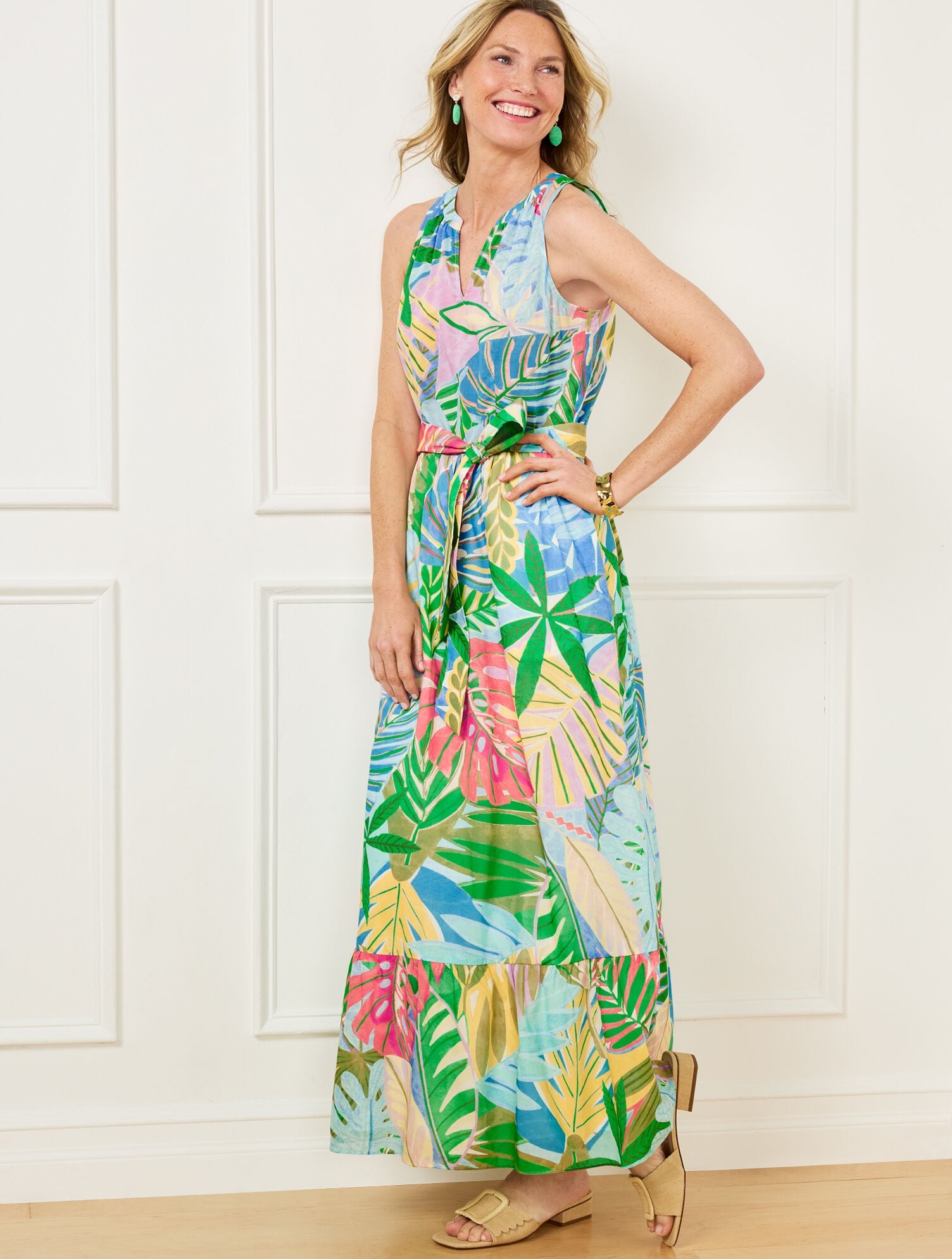 FIT & FLARE DRESS - PARADISE FOLIAGE | Talbots on sale