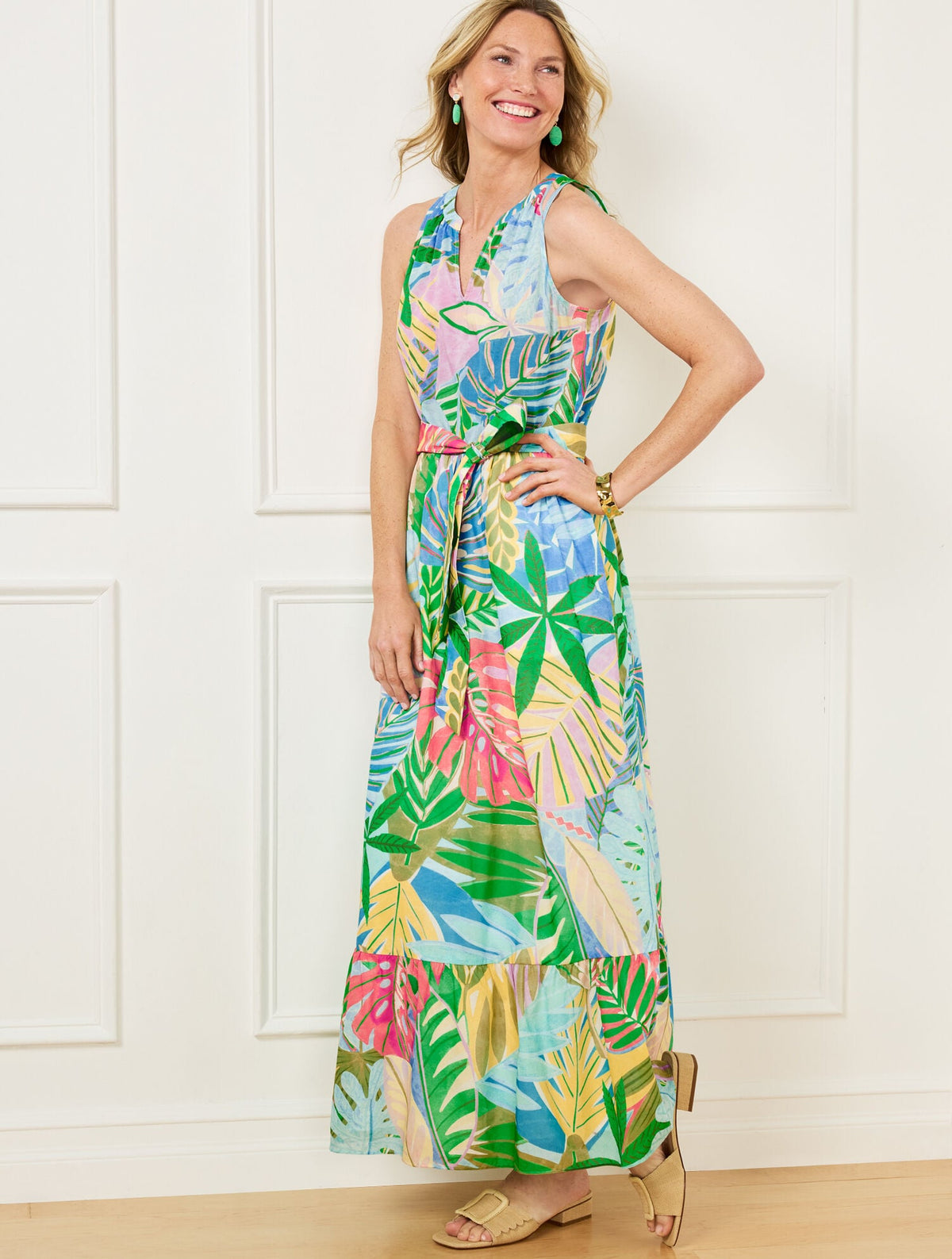 FIT & FLARE DRESS - PARADISE FOLIAGE | Talbots on sale