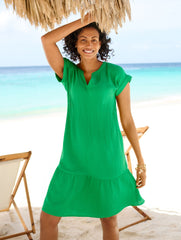DROP WAIST GAUZE SHIFT DRESS | Talbots near me