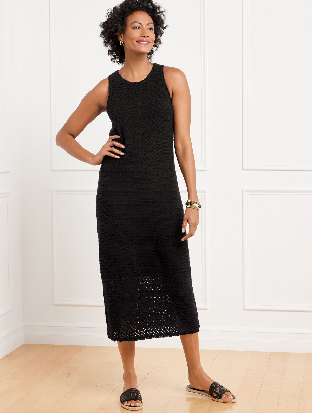 CROCHET POINTELLE MIDI DRESS | Talbots online