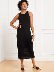 CROCHET POINTELLE MIDI DRESS | Talbots online