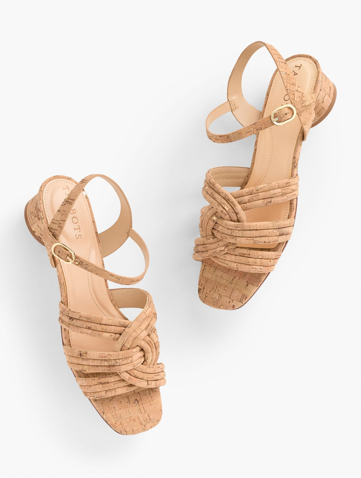 ADINA CORK BLOCK HEEL SANDALS | Talbots sale