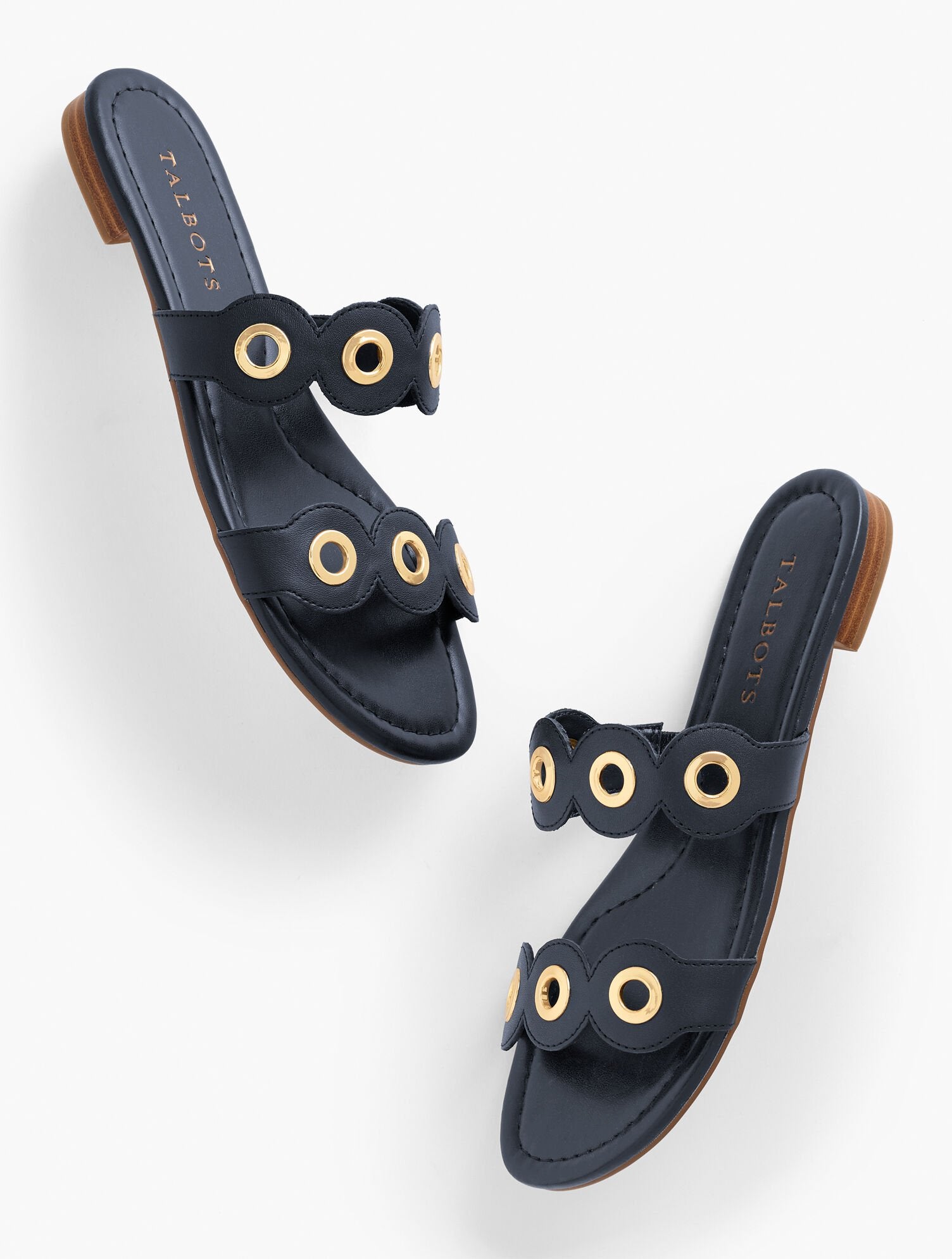 CAMY EYELET NAPPA SLIDES | Talbots on sale
