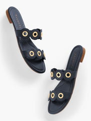 CAMY EYELET NAPPA SLIDES | Talbots on sale