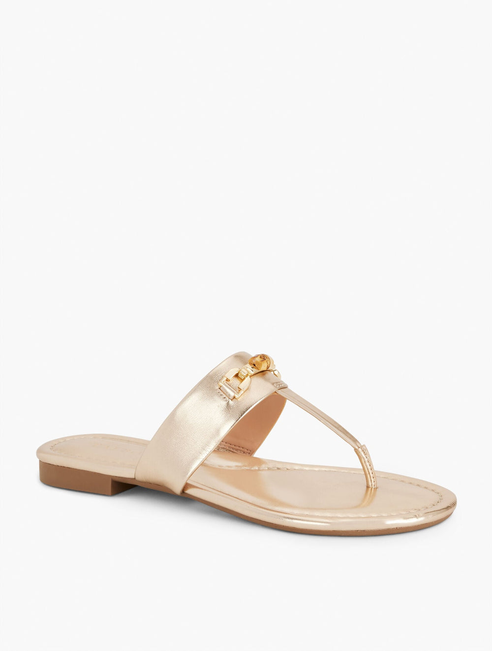 GIA BAMBOO METALLIC THONG SANDALS | Talbots for sale