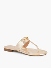 GIA BAMBOO METALLIC THONG SANDALS | Talbots for sale