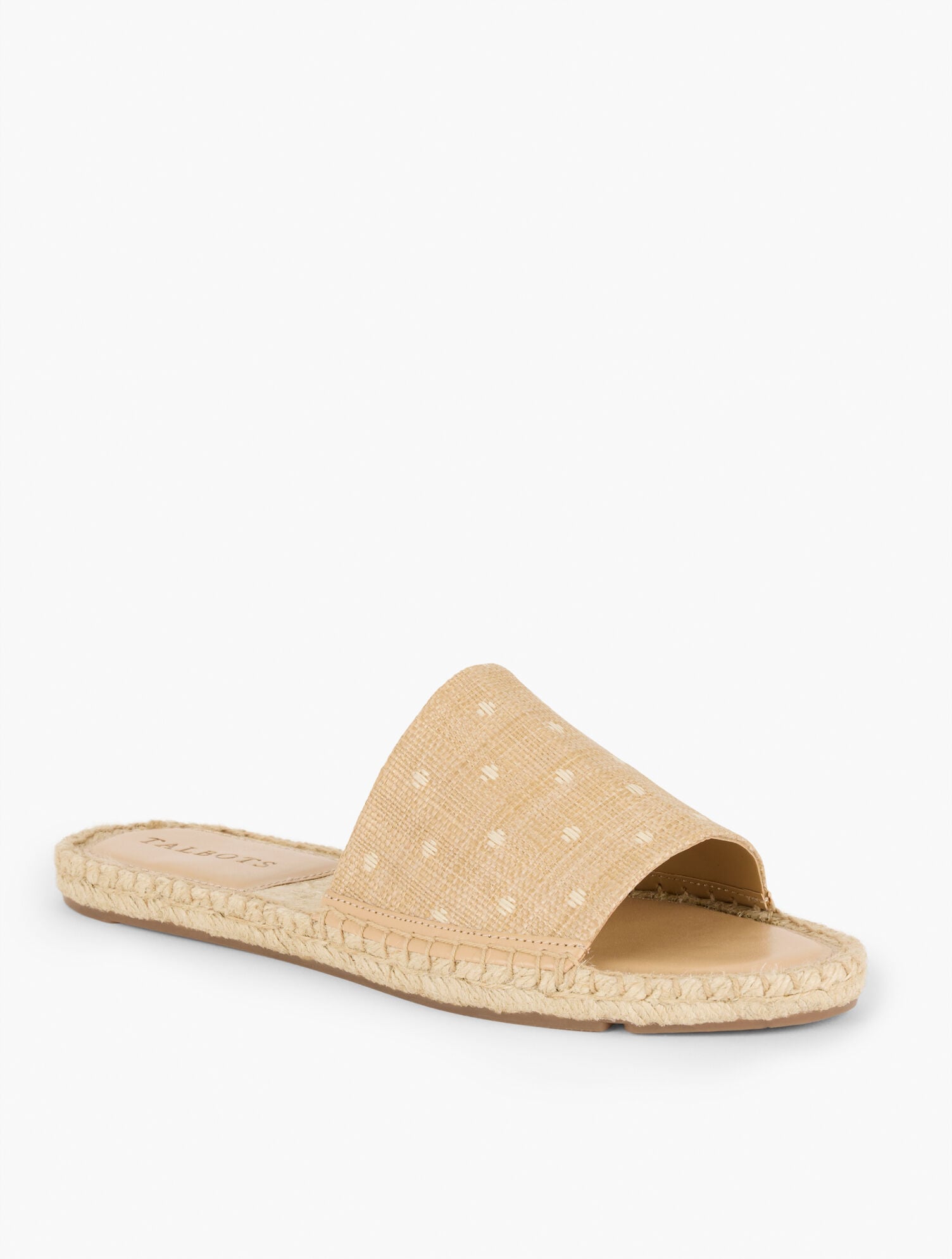ILYSSA RAFFIA ESPADRILLE SLIDES - POLKA DOT | Talbots US